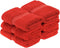 Superior Egyptian Cotton Pile Face Towel/Washcloth Set of 6, Ultra Soft Luxury, Red