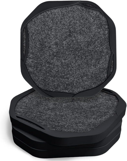 UMIRRO Black Coasters for Drinks for Tabletop Protection with Super Absorbent Felt