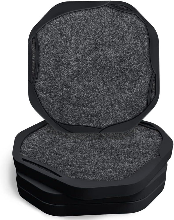 UMIRRO Black Coasters for Drinks for Tabletop Protection with Super Absorbent Felt