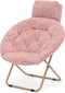 Magshion Saucer Chair with Removable Headrest, Folding Moon Chair for Adults, Oversized
