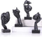 4 PCS Black Thinker Statue Set Abstract Sculptures Home Decor for Bookshelf,