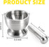 Sets 18/8 Bekith Mortar and Pestle Brushed Stainless Steel Spice Grinder Pill Crusher Molcajete Herb Bowl