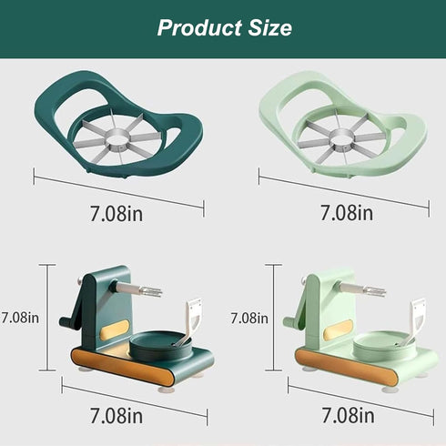 Fruit Peelers for Kitchen, Multi Fruit Peeler Machine with Divider for Apples, Potatoes, and Pears (Light Green)