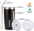 20 oz BJPKPK Tumbler with Lid and Straw Insulated Travel Coffee Mug Reusable Stainless Steel Thermal Cups,Black