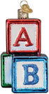 Old World Christmas ABC Blocks Blown Glass 2020 - Unique Christmas Ornaments for Tree Decorations
