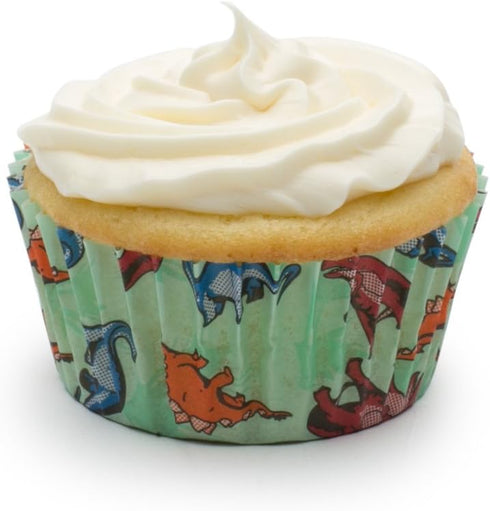 Fox Run Dinosaur Paper Muffin and Cupcake Liners, Set of 50