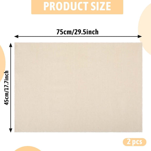 Proofing Cloth for Bread Baking 2PCS 17x29 Inches Linen Cloth Reusable Bread Proofing Cloth Thick Baking Bread Cloth for Rolling Dough, Baguettes, Loaves, Pastry, Homemade Bread by Mozeat Lens