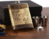 Golden Pattern 8 Oz Gift, 100% Stainless Steel Flask (304/18-8 SS), Bonus 2 Shot Glass + 1 Funnel + 1 Giftbox