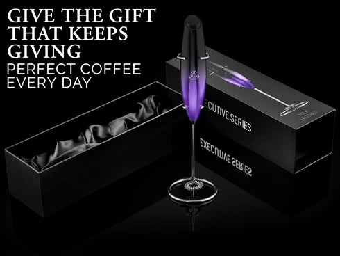 Zulay Executive Series Ultra Premium Milk Frother for Coffee - Handheld Foam Maker with Deluxe Radiant Finish
