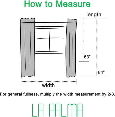 LA PALMA Thermal Insulated Blackout Grommet Curtains, Darkening Window Drapes for Living Room, Pack of 2 Panels