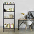 Huaa 4 Ladder Shelf,Black Bookshelf Tier Small Bookshelf,Ladder Shelf Bookcase,Tall Bookshelf,Leaning Bookshelf,Skinny