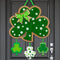 Friday Night St. Patrick's Day Door Sign - Irish Hanging Welcome Board with 3-D Cardboard Green Shamrock Hanger