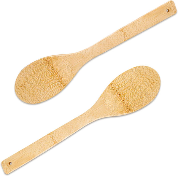 Wooden Spoons for Cooking, Nonstick Kitchen Wooden Spoons Utensils, 2-Piece Set