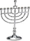 Rite Lite Hanukkah Silver Menorah - Modern & Polished Chanukah Decorations for Jewish Holiday Party Favors