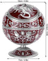 Vintage Windproof Ashtray with Lid, Metal Ball Cigarette Tabletop Ashtray in Wine Red Globe Fly Dragon Shape