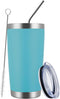 MEWAY 20oz Tumbler Cup - Double Wall Vacuum Insulated Travel Mug Bulk, Stainless Steel with Lid and Straw, Light Blue