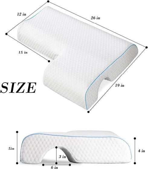 HEYPORK Arched Memory Cuddle Pillow for Adults, Couple Pillow with Slow Rebound, Anti-Compression Hand Memory Foam Neck