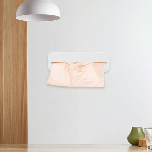 Luxshiny Wall-mounted Plastic Bag Holder, Trash Bag Dispenser, Easy Hanging Organizer for Home Kitchen