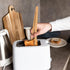 Zopeal 6 Pcs Wooden Kitchen Tongs, Long Bamboo Cooking Tongs for Picking Up Cheese, Bacon, Toast, Cake, Fruits