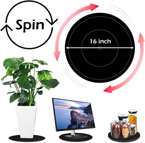 16Inch Lazy Susan Turntable - Heavy Duty Rotating Swivel Steel Ball Bearings - Flat Base Stand
