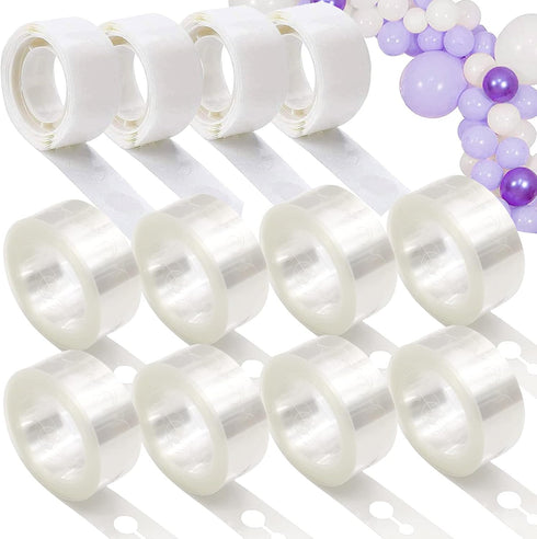 12 Rolls Balloon Arch Tape, 131.2 Feet Tape Strip with Holes, 400 Removable Dots for Party Decorations, Birthday,