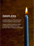 CANDWAX 8 inch Dark Blue Tapered Candles - Set of 12 Dripless Dinner Candles