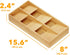 SpaceAid Bamboo Silverware Drawer Organizer: Kitchen Utensil Tray Holder with Labels, 6 Slots
