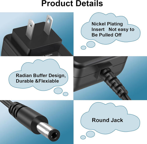 Power Cord for Homeika Cordless Vacuum H016 HA016, 20Kpa Powerful Suction AC/DC Adapter