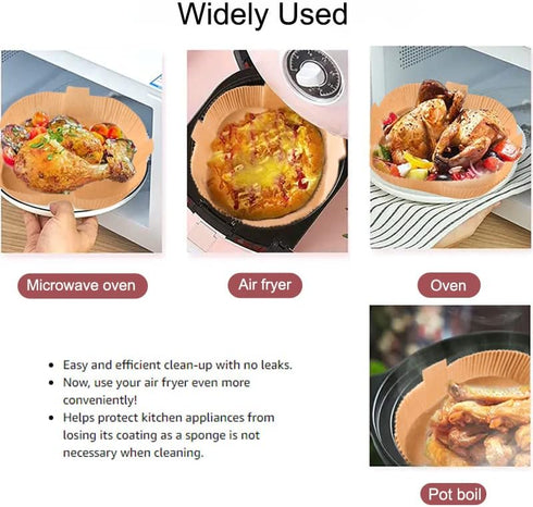 Air Fryer Disposable Paper Liner, Square Non-Stick Baking Sheet for Air Fryer Basket, Oil-proof, Water-proof (50PCS 7.9