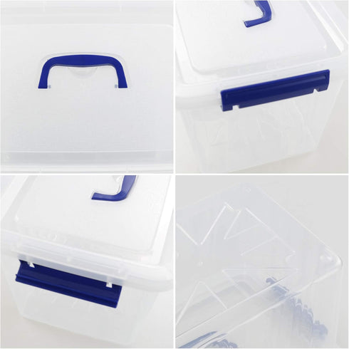 Wekioger Versatile Storage Organizer Plastic Bins with Lid, 12 Quart Latching Box, Set of 1