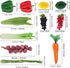 Meiwlong 11 Pcs Fake Vegetables,Realistic Artificial Vegetable and Fruits for Decoration,Fake Veggies Garlic Bell