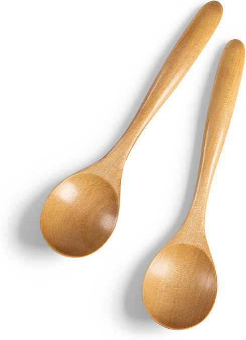 2 PCS Wooden Spoons for Honey, 6.7 inch Small Wooden Spoons -
