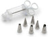 Fox Run Icing Syringe Decorating Set, Metallic, 7-Piece, 2.25 x 3 x 8 Inches