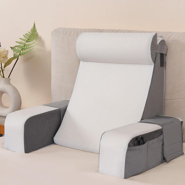 Vekkia 21" Reading Pillow for Sitting in Bed 60 Ergonomic Wedge Back