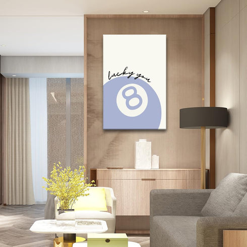 Exaricucer 8 20x30inch Funny Ball Posters Blue Lucky You Girly Wall Decor Coquette Pool Balls Art Trendy College Dorm