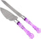 Cake Knife and Server Set, Acrylic Faux Crystal Handles for Wedding and Parties