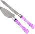Cake Knife and Server Set, Acrylic Faux Crystal Handles for Wedding and Parties