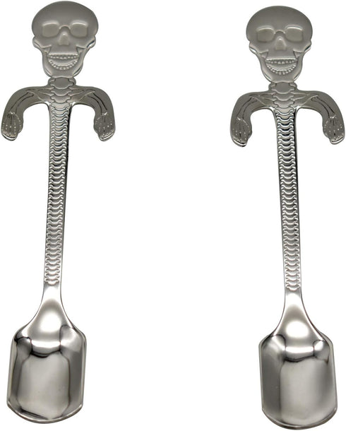 Maydahui 6PCS Skull Spoons, 5 Inch 18/10 Stainless Steel Teaspoons for Halloween Party
