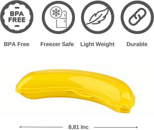 SUMELA Banana Keeper Guard, Reusable Outdoor Travel Case, Banana Protector, Kitchen Gadgets… BPA-FREE Storage Pod, Storage Box for Picnic Camping, Keep Fresh