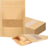 100 Pcs Resealable Bags, 3.5" x 5.5" Sealable Kraft Paper Bags with Matte Window for Food and Product Storage