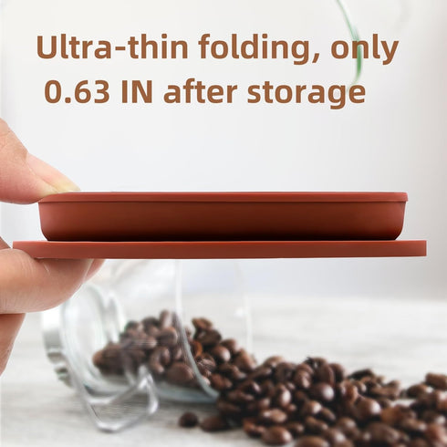Set of 2 Paperless Collapsible Travel Pour Over Coffee Dripper Kit, Silicone Maker with Stainless Steel Filter