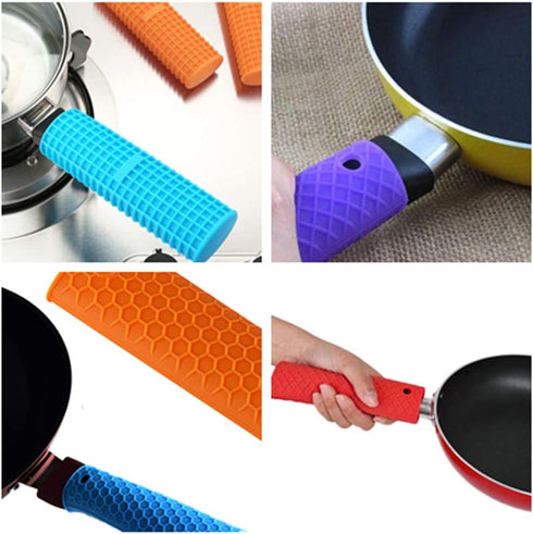Silicone Hot Handle Holder, Heat Resistant Potholder Rubber Cover for Cast Iron Skillets, Sleeve Grip, Frying Pans, 6x2