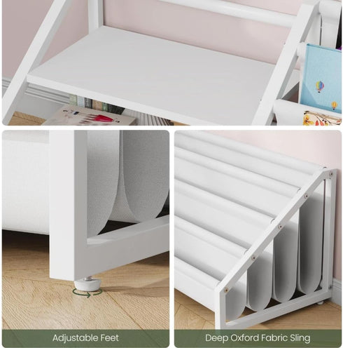 2 4-Tier TCW16WB CHOEZON Kids Bookshelf, Book Shelf for Kids Rooms, Toddler Bookshelf with Open Shelves and Sling Rack
