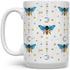 Celestial Bee Pattern Ceramic Coffee Mug, Honeycomb Moon Stars Tea Cup, Gift for Women Friend