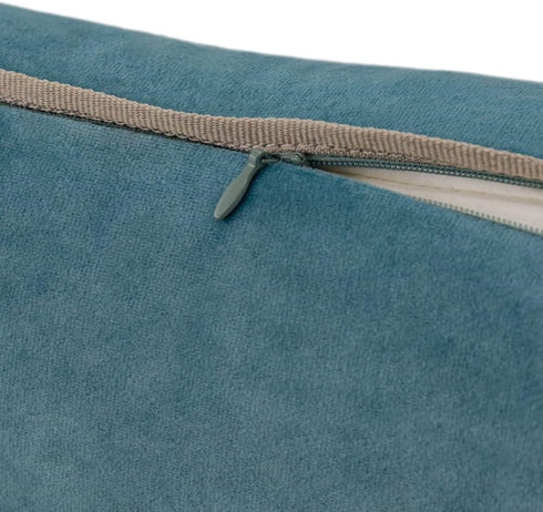 Solid Velvet Decorative Throw Pillowcase, Luxury Soft Cushion Cover, 14 x 24 Inches, Blue