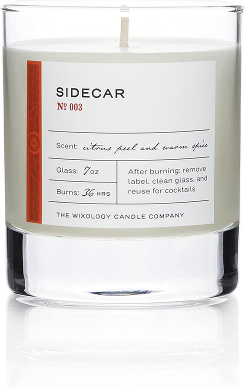 Wixology Cocktail Inspired Bourbon Candle - Sidecar Scent - Hand Poured Coconut and Soy Blended Wax in Re-Usable Rocks