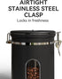 Veken Coffee Canister with Window, Airtight Stainless Steel Storage Container for Coffee, Beans, and Tea
