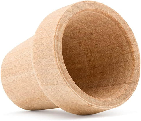 Woodpeckers Mini Wood Flower Pot 5/8-inch x 9/16-inch, Pack of 24 Unfinished Mini Flower Pots
