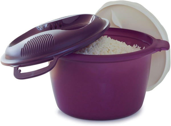 Tupperware Microwave Rice Cooker, Large 3L or 12 Cup, Purple