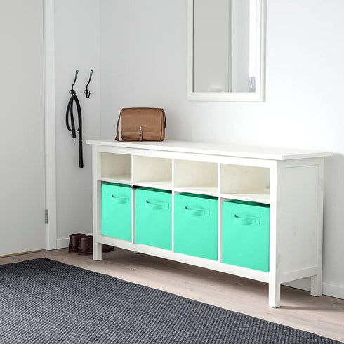 ShellKingdom Foldable Fabric Storage Bins, 2 Pack Cloth Organizer Drawer for Closet and Toys, Mint Green